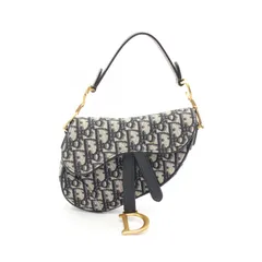 ディオール Dior ハンドバッグ サドルバッグ ミニ オブリークジャカード M0456CTZQ ネイビー キャンバス レザー オブリーク サドルバック ミニ レディース Used Aのサムネイル