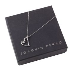 美品 JOAQUIN BERAO ホアキンベラオ ハート ダイヤモンド ネックレス ペンダント K18WG 750 ホワイトゴールド レディース 古着 中古 USED