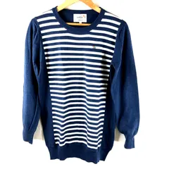  アーノルドパーマー Arnold Palmer ニット 長袖 ボーダー 胸元ワンポイント ネイビー 白 3サイズ 944140