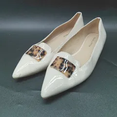 ◇ Θ odette e odile バックル フラットシューズ サイズ25 アイボリー ブラウン系 レディース E  【1409240025870】