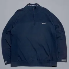 HUGO BOSS新品未使用ハーフ　ジップアップメンズ　スウェット　トレーナーL 超高品質で人気の HUGO BOSS新品未使用ハーフ ジップアップ