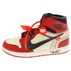 NIKE (ナイキ) ×OFF-WHITE THE 10 AIR JORDAN 1 CHICAGO AA3834-101×オフホワイト ザテン エアジョーダン1 シカゴ ハイカットスニーカー ホワイト/レッドのサムネイル
