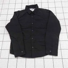 ◇ ⊇ ikka イッカ キルティング シャツ風 長袖 中綿 ジャケット サイズL ブラック系 メンズ E  【1509100077176】