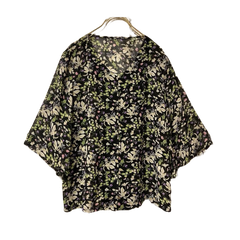 美品　花柄シャツ【40】 L 総柄　半袖　トップス　夏　ゆったり　柄シャツ