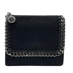 ステラマッカートニー 財布 三つ折り財布 折り財布 コンパクトウォレット ファラベラ チェーン ミニ財布 ロゴ ブラック