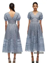 ブルーレース ロング丈ワンピース