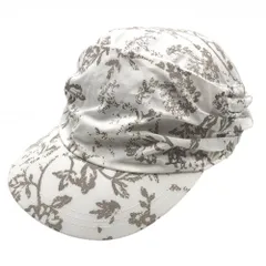 【美品】マンシングウェア キャスケット 白×ベージュ系 総柄  F(55-59cm)  ゴルフウェア Munsingwear