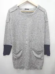 ◇ ⊇ URBAN RESEARCH ROSSO 切り替え 長袖 チュニック ワンピース サイズF グレー ネイビー レディース P  【1409250040917】