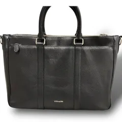 美品 COACH コーチ ビジネスバッグ レザー ブラック 大容量 A4収納 メンズ レディース