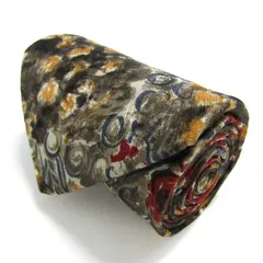 ダーバン ブランド ネクタイ 総柄 花柄 ドット シルク PO メンズ ベージュ Durban 【中古】