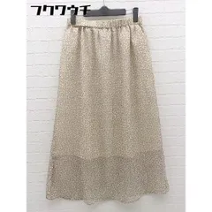 ◇ niko and … ニコアンド 総柄 ロング フレア スカート ベージュ レディース 【中古】 【1002801925673】