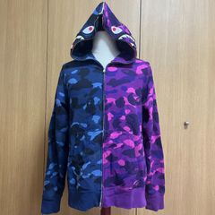 A BATHING APE パープルカモ ジップアップパーカー、シャークパーカー