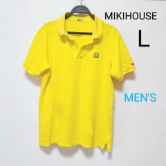 【 ミキハウス 】 ポロシャツ レトロ　大人　MIKIHOUSE　Ｌ 黄色 イエロー  メンズ レア    ポロシャツ 襟