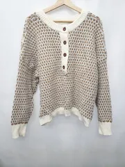 ◇ ⊇ classicalelf ジャガード柄 オーバーサイズ 前後2WAY 長袖 ニット セーター サイズM グレー マルチ レディース E  【1411070012449】