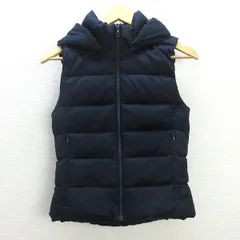 U■ユニクロ/UNIQLO ウルトラライトダウンベスト フード付き【S】紺/LADIES/12【中古】