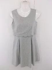 ◇ BE RADIANCE ビーラディエンス スカラップデザイン ノースリーブ ミニ ワンピース サイズF グレー系 レディース P  【1303010000619】
