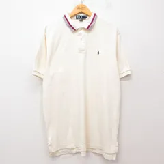 XL/古着 ラルフローレン 半袖 ブランド ポロ シャツ メンズ 90s ワンポイントロゴ 大きいサイズ コットン 生成り 25jul29 中古 トップス