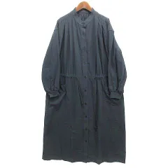 クラシアンドトリップスパブリッシング KURASHI&Trips PUBLISHING バンドカラー シャツ ワンピース ロング 長袖 グリーン M