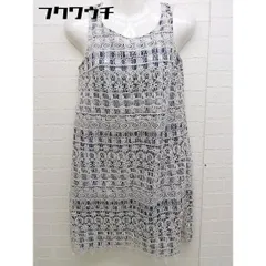 ◇ PROPORTION BODY DRESSING ノースリーブ 刺繍 膝丈 ワンピース サイズF アイボリー ネイビー ホワイト レディース 【中古】 【1103240005121】