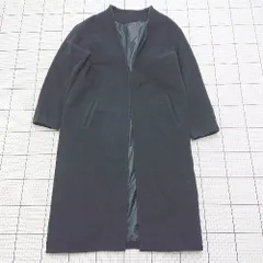 ◇ ⊇ TONAL トナル 秋冬 長袖 ノーカラーコート サイズ38 ダークネイビー系 レディース E  【1508250010484】