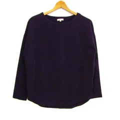 ハッシュアッシュ カットソー シャツ 長袖 ストレッチ ブランド トップス レディース Mサイズ ネイビー系 HusHusH 【中古】