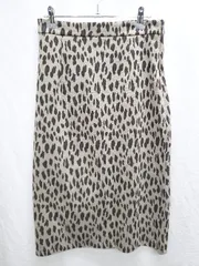 ◇ Vipoa ヴィポア 膝下丈 台形 スカート サイズL ベージュ マルチ レディース P  【1407100021451】