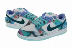 ナイキ NIKE ×Futura フューチュラ SB DUNK LOW WHITE AND GEODE TEAL エスビー ダンク ロー ホワイト アンド ジオードティール HF6061-400 27 マルチカラー ●▲■240604のサムネイル