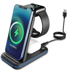 ワイヤレス充電器 iphone qi 充電器 type-c端子最大15W出力 ワイヤレス 充電器3in1 iPhone iWatch AirPods Pro apple watch  スタンド アップルウォッチ 充電器 折り畳み式 iphone 充電 置くだけ