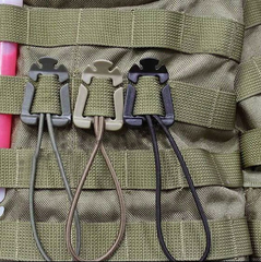 [新品] バックルクリップ タン色 ５個セット キャンプ ハイキング 登山