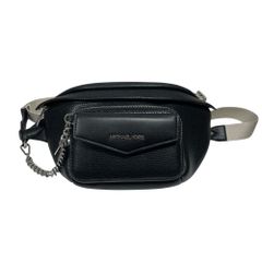 ◆未使用品◆ MICHAEL KORS マイケルコース 35F3S5MN6L ボディバッグ ウエストバッグ ブラック系 レザー 本体のみ V77326NC