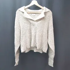 ◇ Apart by Vネック 厚手 無地 秋冬コーデ フェミニン 長袖 セーター 表記なし ベージュ レディース E  【1309040054813】