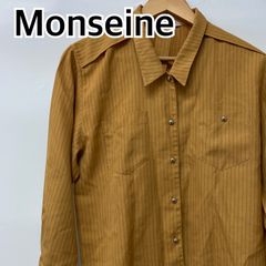 Monseine モンセーヌ シャツ ブラウス 長袖 シースルー ブラウン レディース 日本製 Fサイズ【CT1279】