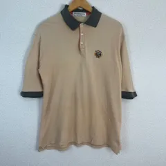 Burberrys バーバリーズ ポロシャツ 刺繍ロゴ 七分袖 アースカラー ベージュ Mサイズ メンズ 古着 トラッド イングランド製