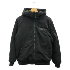 【中古】AVIREX ミリタリーフーデッドジャケット L ブラック　アヴィレックス[92]