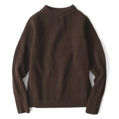 【新品・正規品】ANDERSEN-ANDERSEN（アンデルセンアンデルセン）THE NAVY 5ゲージ クルーネックセーター M.BROWN / size S