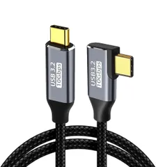 ★Mriocan USB type C ケーブル L字 2M タイプc 充電 USB3.1 Gen2(10Gbps) 100W PD急速充電 4K / 60Hz映像出力