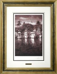 ラッセン（Lassen）「ラハイナハーバーショア（クアドラドーン）S」ミクスドメディア版画・限定サイン入　小竹美術　真作保証