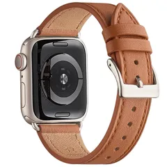 ブラウンスターライトバックル_384041mm コンパチブル Apple Watch バンド アップルウォッチ バンド 本革製 レザー おしゃれバンド iWatch Ultra2Ultra Series 987654321SESE2に全機種対応 交換ベルト 男