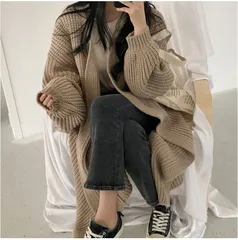 ロングカーディガン レディース ニットソーイング カーディガン ニットカーデ ニット セーター ゆったり 防寒 厚手 トップス 無地 長袖 秋物 冬物 通勤 通学 シンプル カジュアル 可愛い ファッションjunjia11
