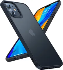 【衝撃分散構造 耐久性】 TORRAS iPhone 12 用 ケース iPhone 12 Pro 用 ケース 半透明  ブラック