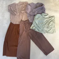 【まとめ売り】【5点セット】GLOBAL WORK グローバルワーク レディース F くすみカラー スカート パンツ シャツ カーディガン 女の子　かわいい　おうちコーデ
