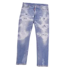 美品 ディースクエアード DSQUARED2 パンツ 2021年 デニム ジーンズ ダメージ加工 ボトムス レディース 40(M相当)  ライトブルー