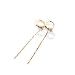 ete エテ イヤリング イヤーカフ チャーム チェーン SILVER 925 シルバー ゴールドコーティング ムーンストーン