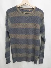 ◇ Θ the critical slide society　TCSS ボーダー　クルネック 長袖 ニット サイズM ネイビー メンズ P  【1409250015922】