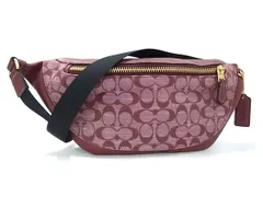 ■新品■未使用■ COACH コーチ CG994 シグネチャー キャンバス×レザー ボディバッグ ウエストポーチ 斜め掛け ボルドー系 FH0218