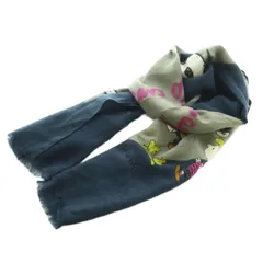 コデッロ CODELLO × PEANUTS スヌーピー ロングストール 大判 ウール混 紺 マルチカラー /MI ■OS