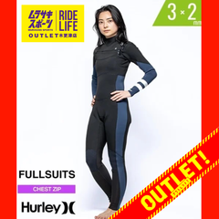 【ムラスポOUTLET公式】Hurley ハーレー CZ ADVANTAGE+ 3X2mm BK ブラック　レディース ウェットスーツ フルスーツ　サーフィン　新品　訳あり　ムラサキスポーツ　OUTLET アウトレット