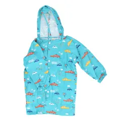 ☆ アクアマリン×カー ☆ S(90-100cm) ☆ sy7005 キッズレインコート レインコート キッズ ランドセル対応 男の子 女の子 レインポンチョ おしゃれ レインウェア 合羽 カッパ 小学校 小学生 通園 通学 幼稚園 保育園 子供 こども
