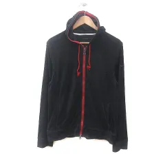 カルバンクラインジーンズ Calvin Klein Jeans ジャケット パーカー ジップアップ パイル地 長袖 L 紺 ネイビー 赤 レッド /MS