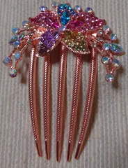 新品未使用☆ピンクゴールド✕ミックスカラー☆シャンパンカラー☆目立つオシャレ☆夜会巻き☆ヘアコームかんざし☆